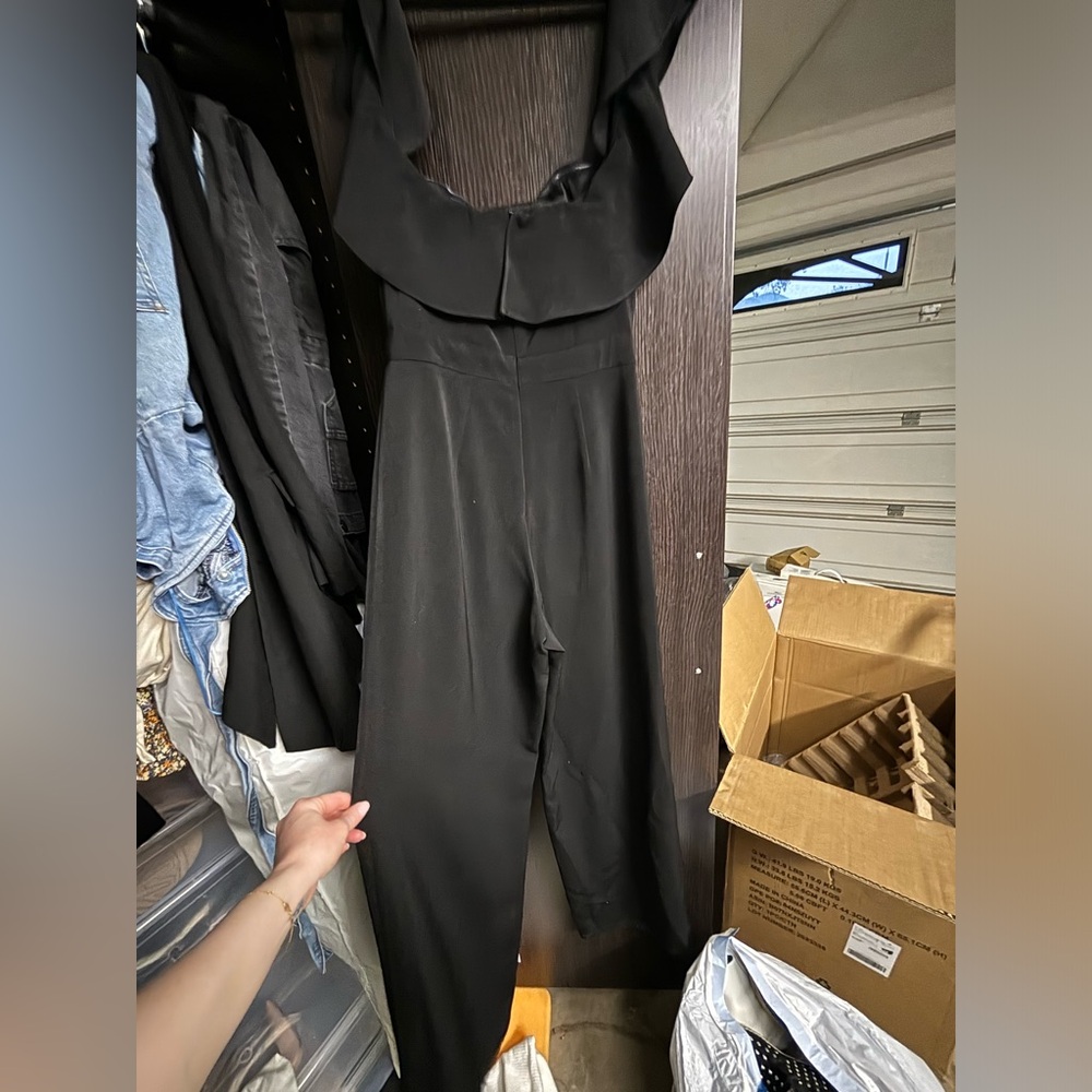 Do+be black pants romper off the shoulder
